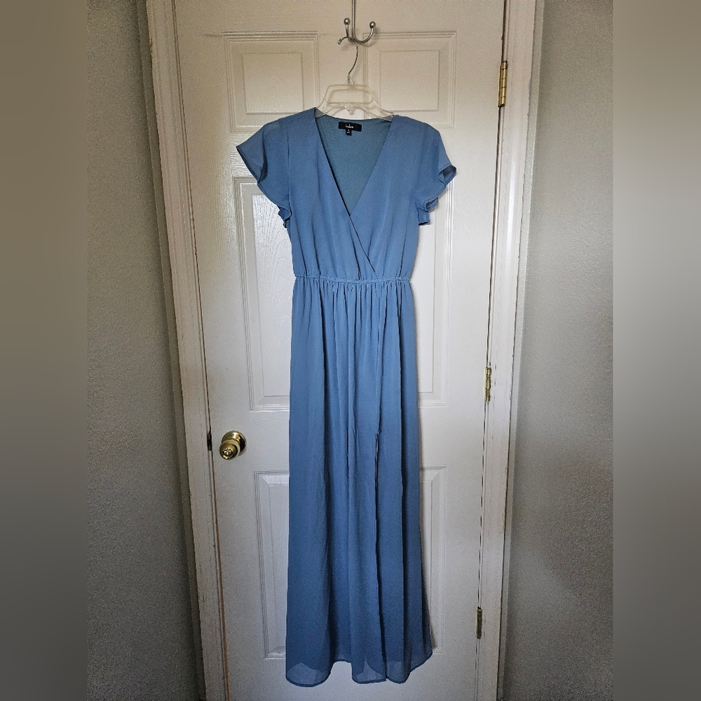 Lulu's Slate Blue Maxi Dress - Picture 3 of 5